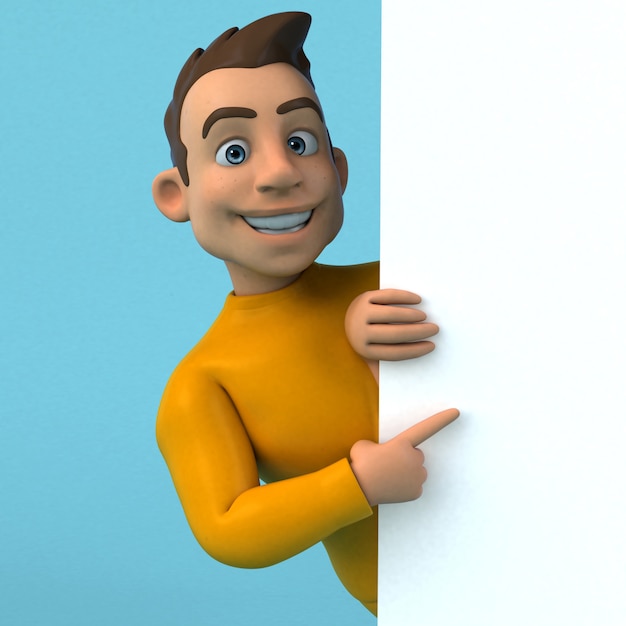 Spaß 3D Cartoon gelbe Figur