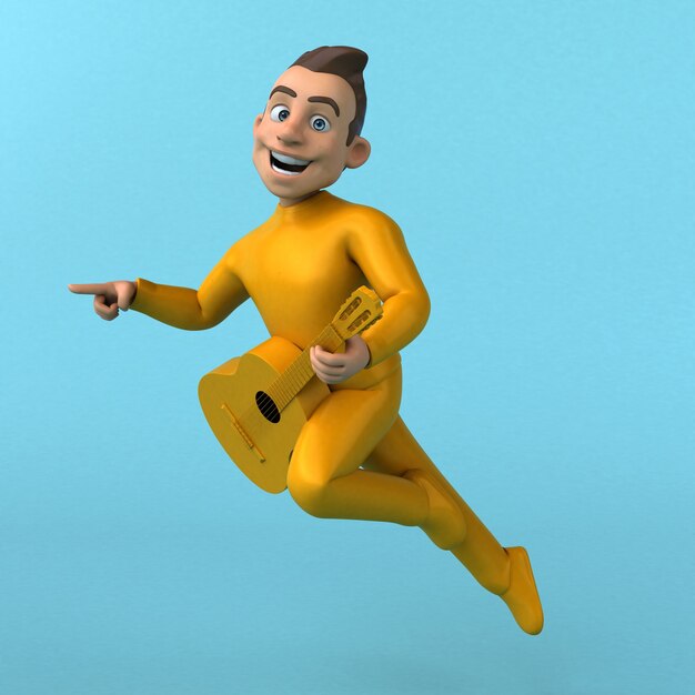 Spaß 3D Cartoon gelbe Figur