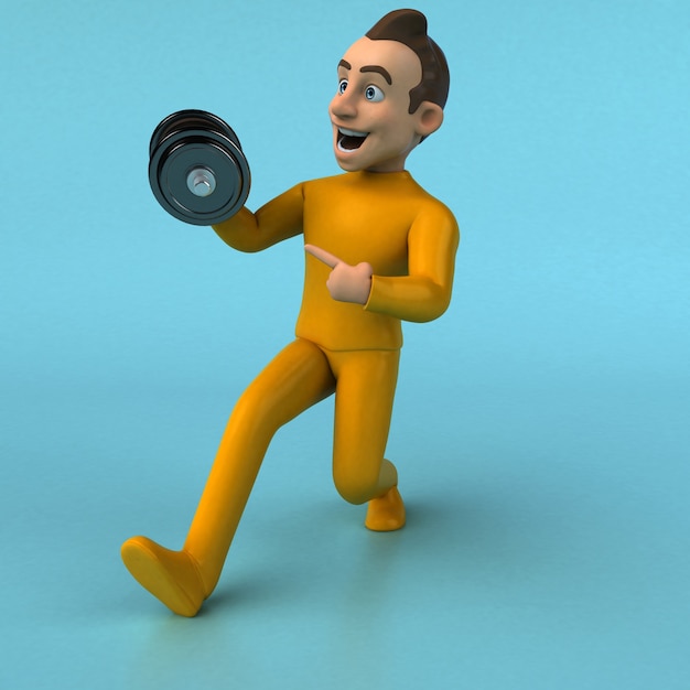 Spaß 3D Cartoon gelbe Figur