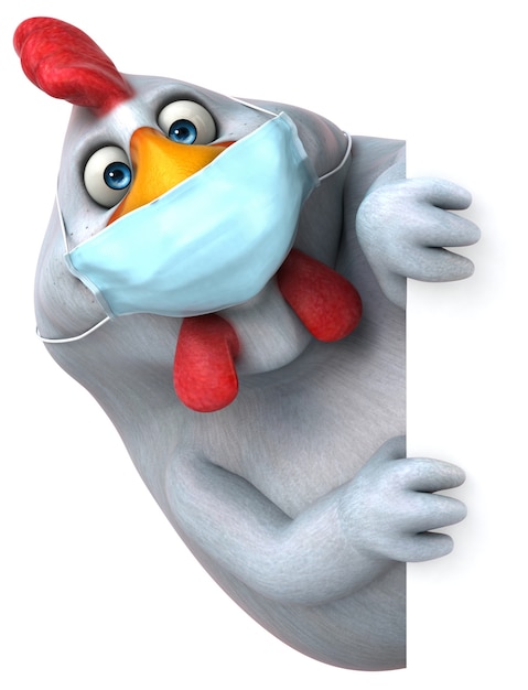 Spaß 3D Cartoon Huhn mit einer Maske