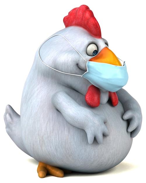 Spaß 3D Cartoon Huhn mit einer Maske