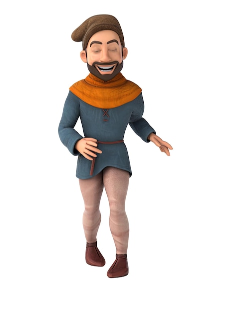 Spaß 3D-Cartoon mittelalterlicher Mann mit Alpha