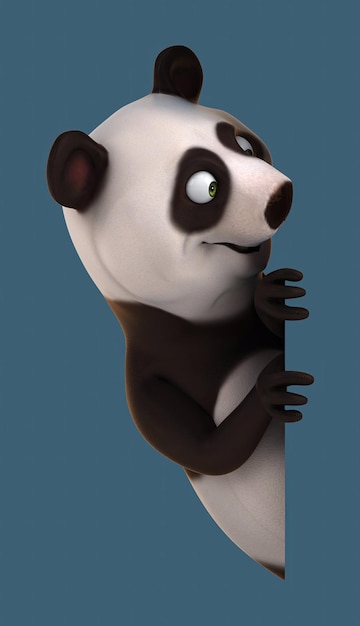 Spaß 3D-Cartoon Panda vertikale Illustration
