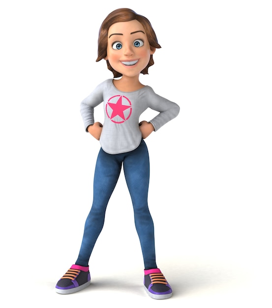 Spaß 3D Cartoon Teenager-Mädchen