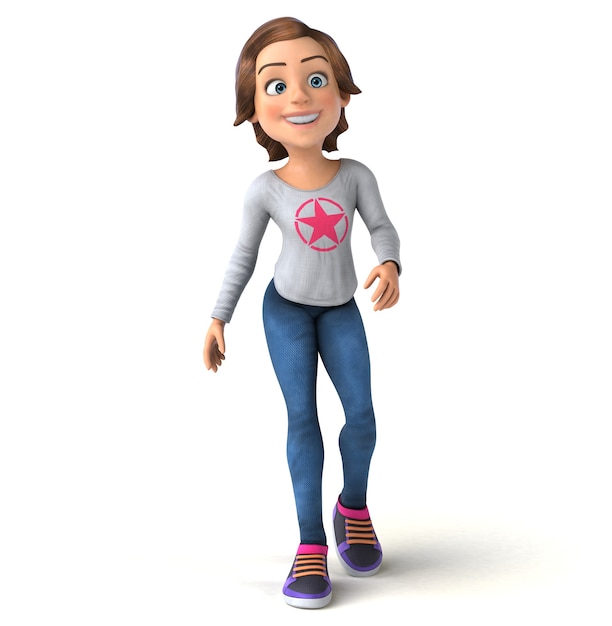 Spaß 3D Cartoon Teenager-Mädchen