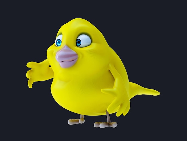 Spaß 3D-Cartoon-Vogel spricht und präsentiert