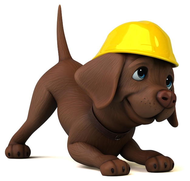 Spaß 3D-Cartoon weißer Labrador Retriever