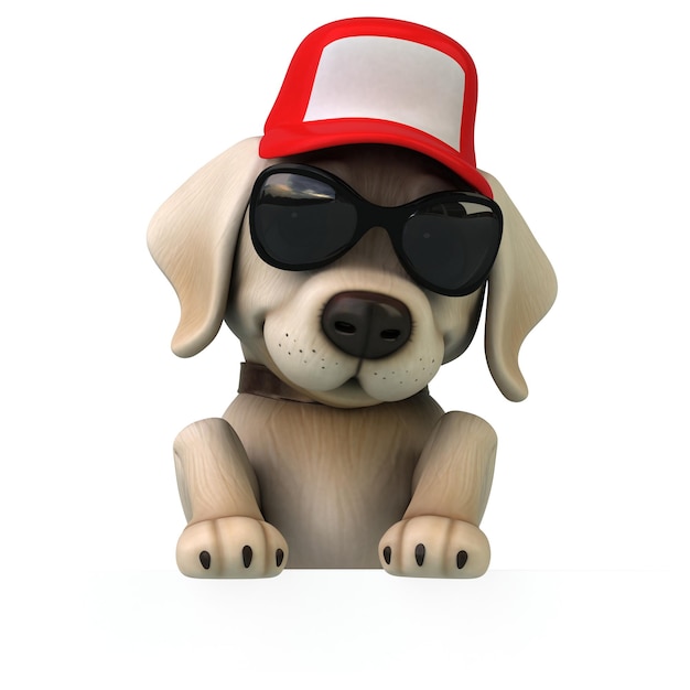 Spaß 3D-Cartoon weißer Labrador Retriever