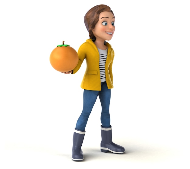 Spaß 3D-Illustration eines Cartoon-Teenager-Mädchens