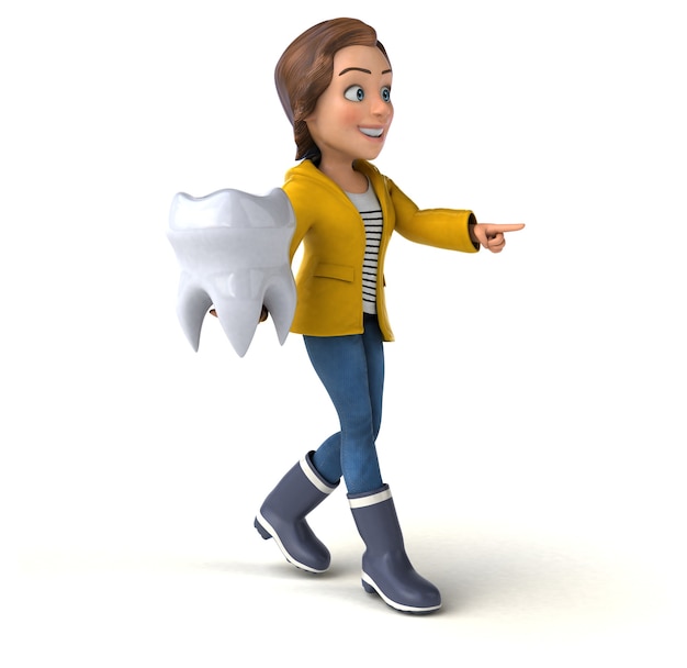 Spaß 3D-Rendering eines Cartoon-Teenager-Mädchens