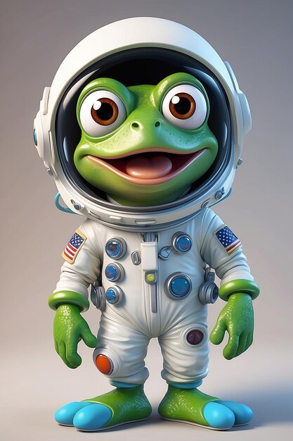 Spaß 3D Zeichentrickfilm Frosch-Astronaut