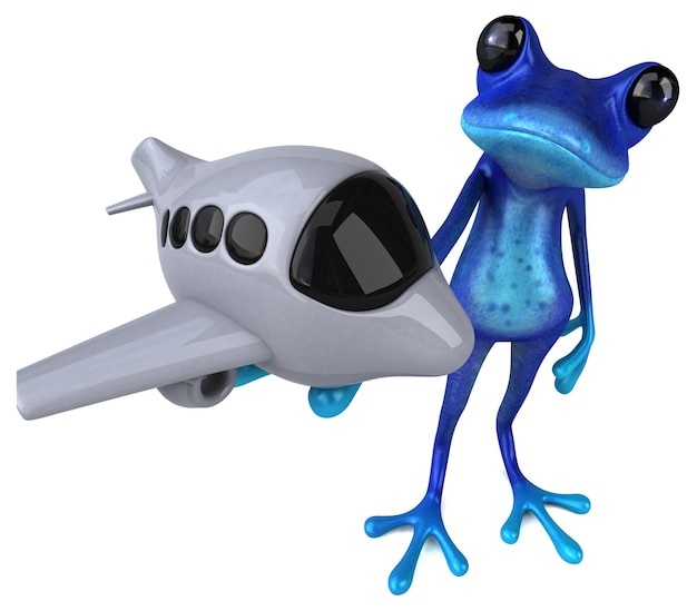 Spaß blaue Frosch 3D-Illustration