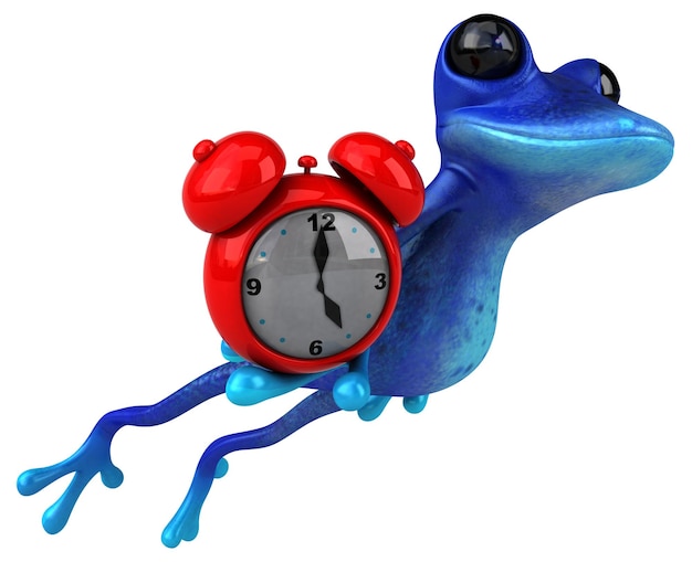 Spaß blaue Frosch 3D-Illustration