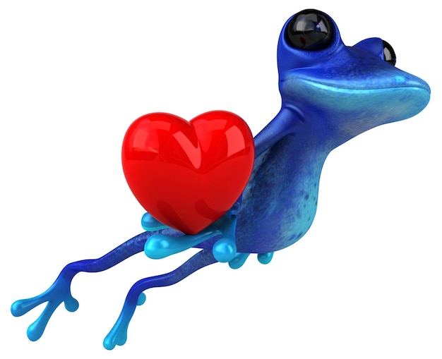 Spaß blaue Frosch 3D-Illustration