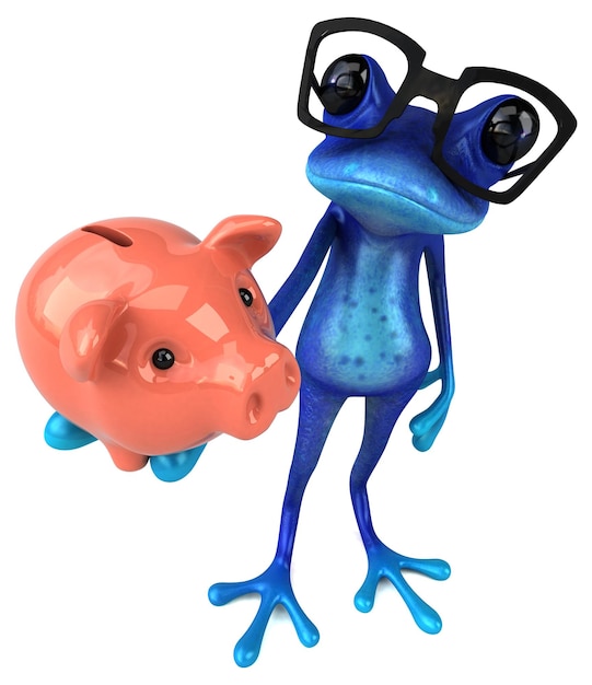 Spaß blaue Frosch 3D-Illustration