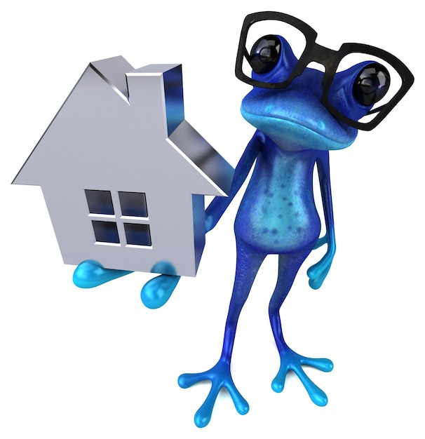 Spaß blaue Frosch 3D-Illustration