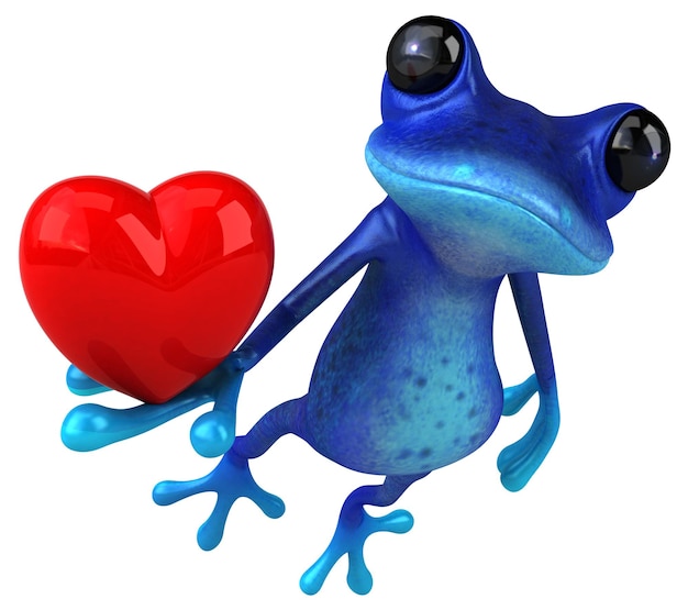 Spaß blaue Frosch 3D-Illustration