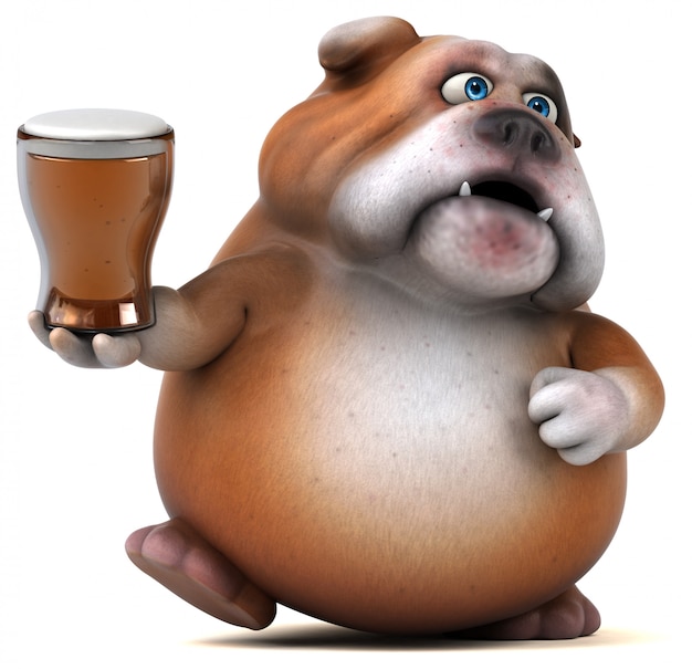 Spaß Bulldogge - 3D-Illustration