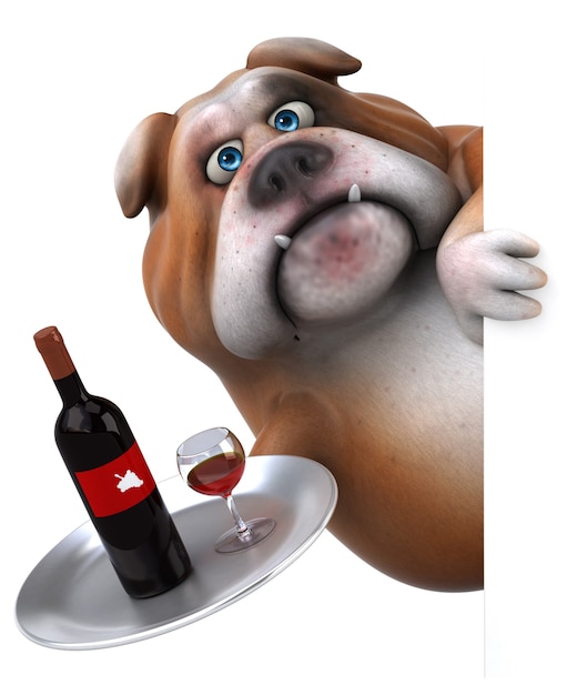 Foto spaß bulldogge - 3d-illustration