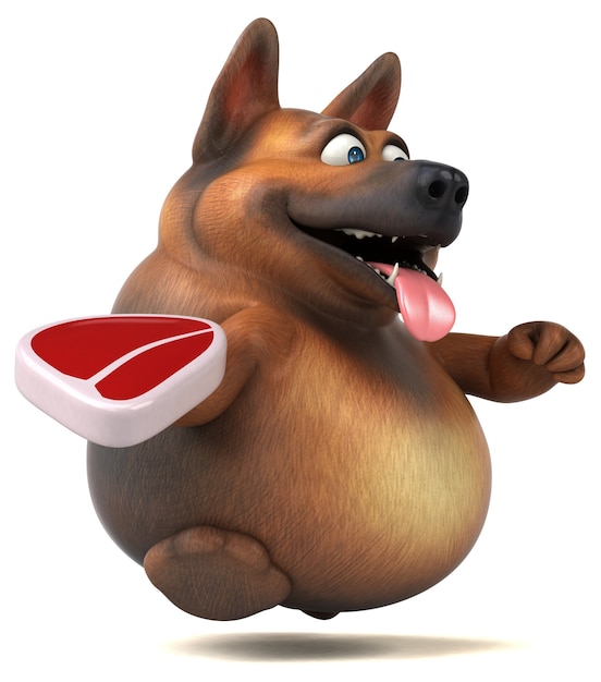 Spaß Deutscher Schäferhund - 3D-Illustration