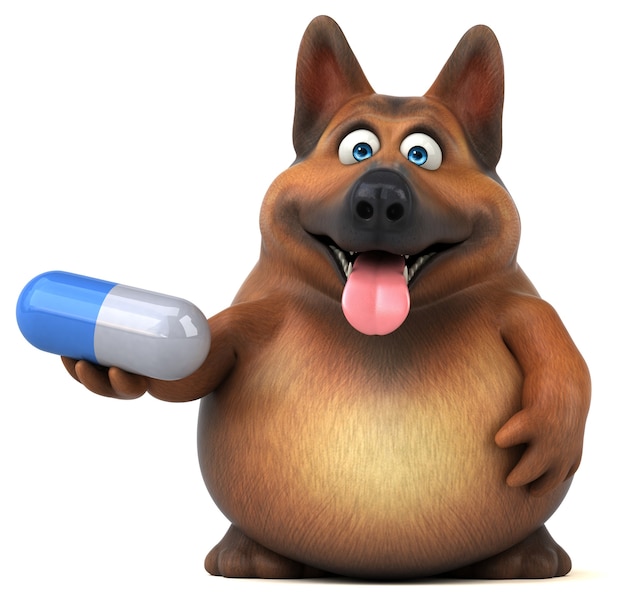 Spaß Deutscher Schäferhund - 3D-Illustration