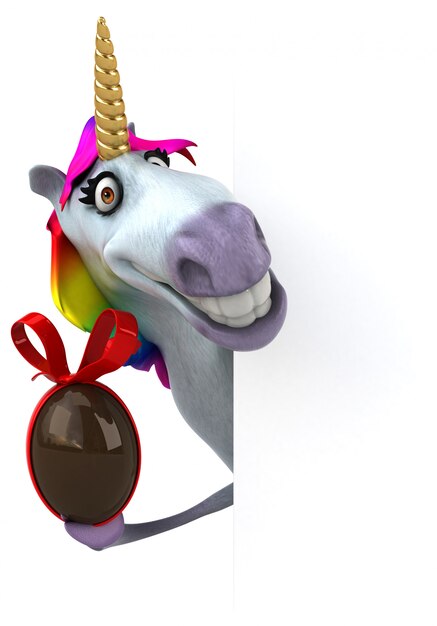 Spaß Einhorn 3D-Illustration