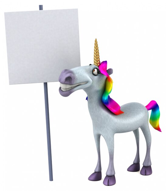 Foto spaß einhorn - 3d-illustration