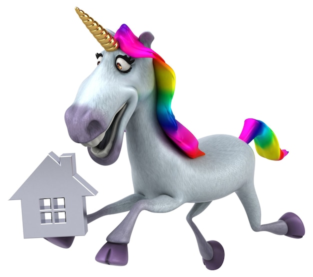 Spaß Einhorn - 3D Illustration