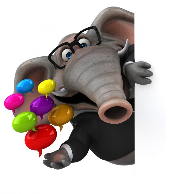 Spaß Elefant 3D-Illustration