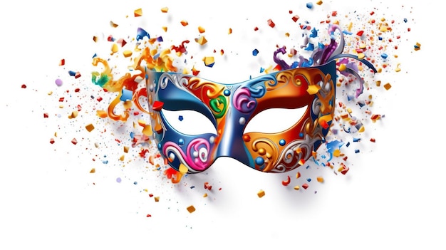 Spaß farbenfrohe Karnevalsmaske Purim Hintergrund Mardi Gras Maske isoliert