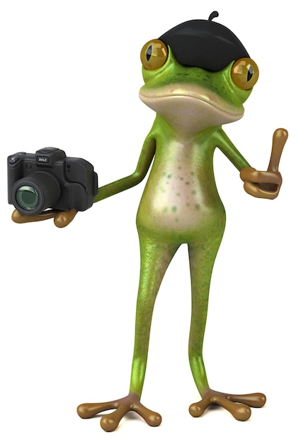 Spaß Französisch Frosch 3D-Illustration