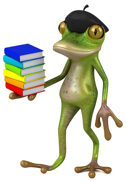 Spaß Französisch Frosch 3D-Illustration