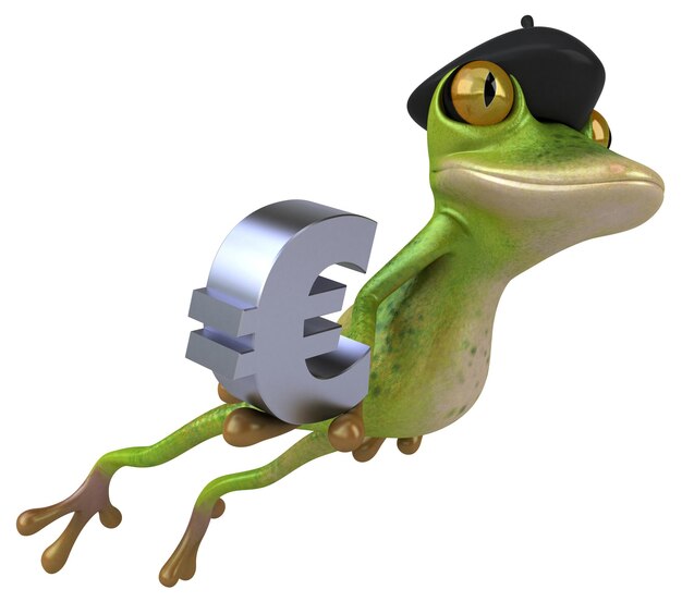 Spaß Französisch Frosch 3D-Illustration