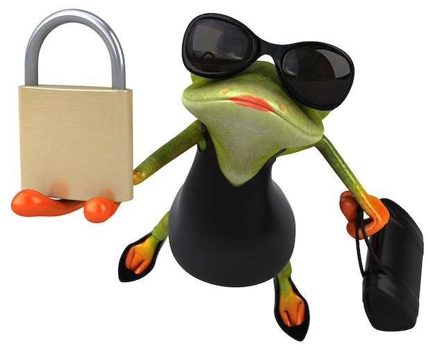 Spaß Frosch 3D-Illustration