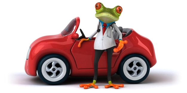 Spaß Frosch 3D-Illustration