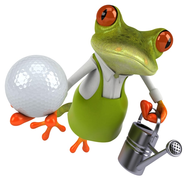 Spaß Froschgärtner 3D Illustration