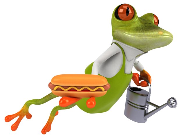 Spaß Froschgärtner 3D Illustration