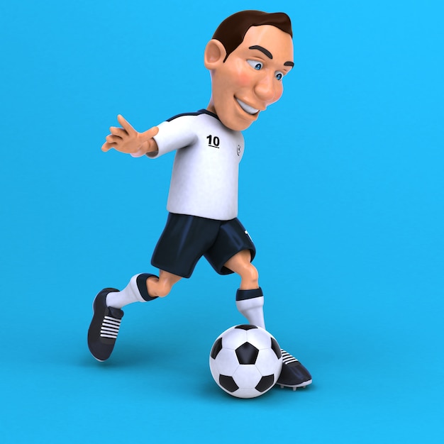 Spaß Fußballspieler - 3D-Illustration