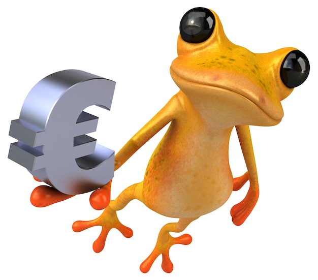 Spaß gelbe Frosch 3D-Illustration