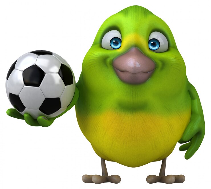 Foto spaß grüner vogel - 3d-illustration