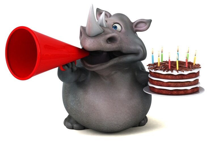 Foto spaß nashorn - 3d-illustration