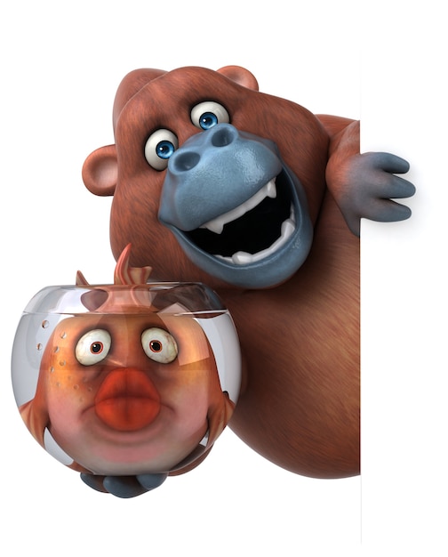 Spaß Orang Outan - 3D-Illustration