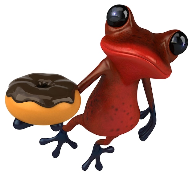 Spaß rote Frosch 3D-Illustration