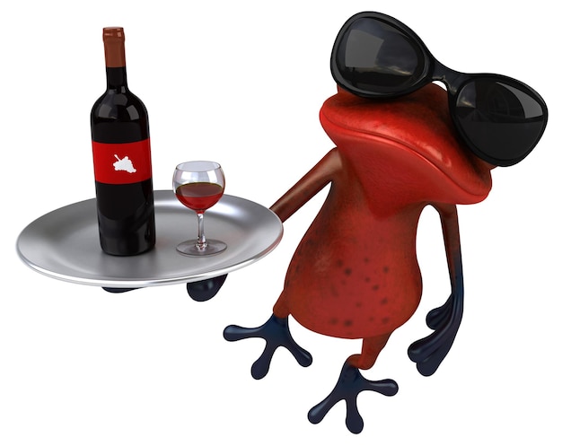 Spaß rote Frosch 3D-Illustration