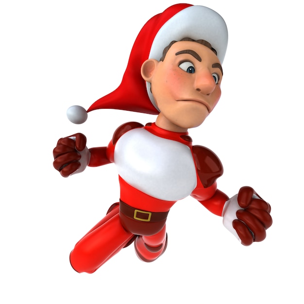 Spaß Super Santa Claus - 3D-Illustration