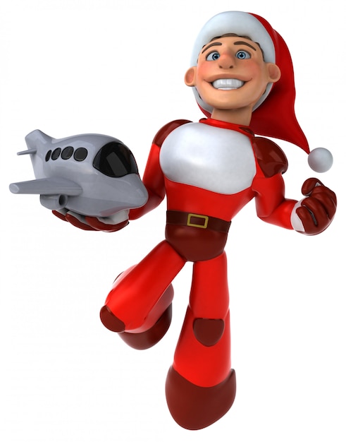 Spaß Super Santa Claus - 3D-Illustration