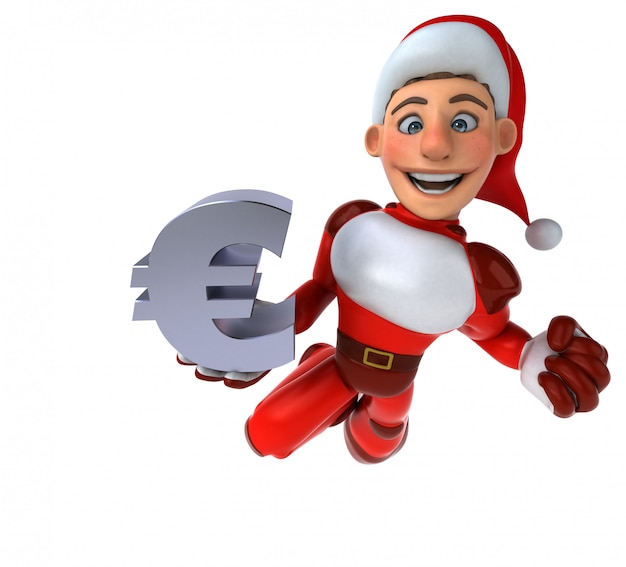 Spaß Super Santa Claus - 3D-Illustration