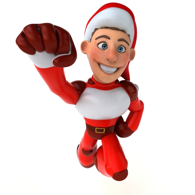 Spaß Super Santa Claus - 3D-Illustration