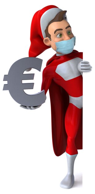 Spaß super Weihnachtsmann mit einer Maske