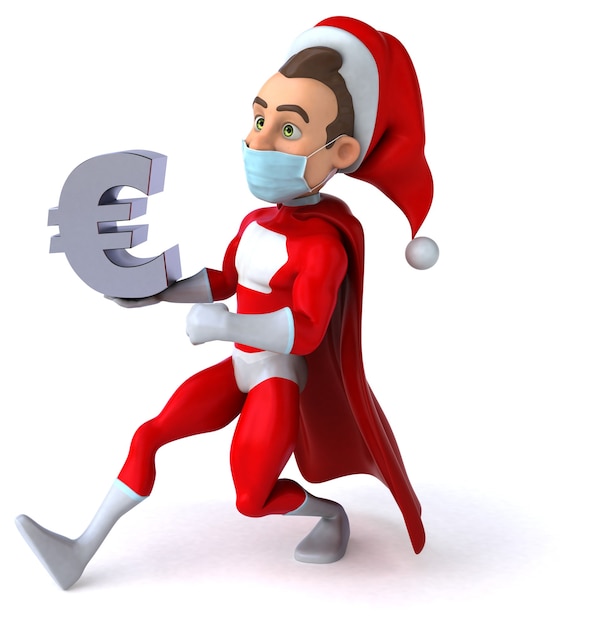 Spaß super Weihnachtsmann mit einer Maske